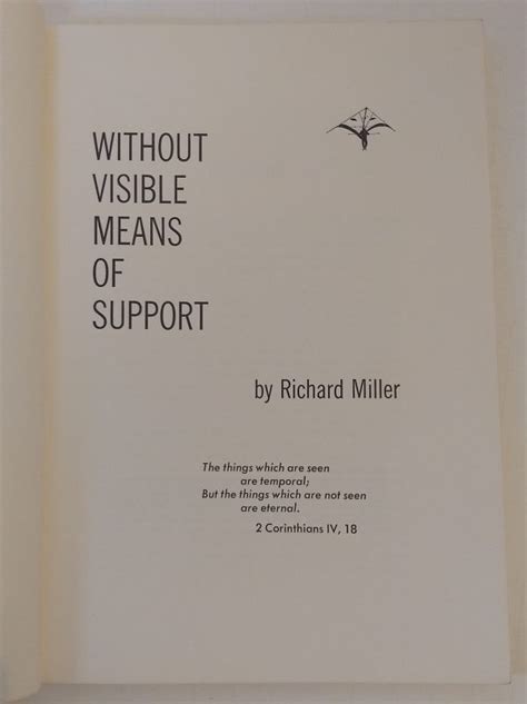 without visible means of support richard miller